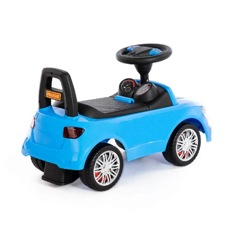 Tolocar SuperCar pentru copii cu volan muzical, albastru, Polesie (84484)