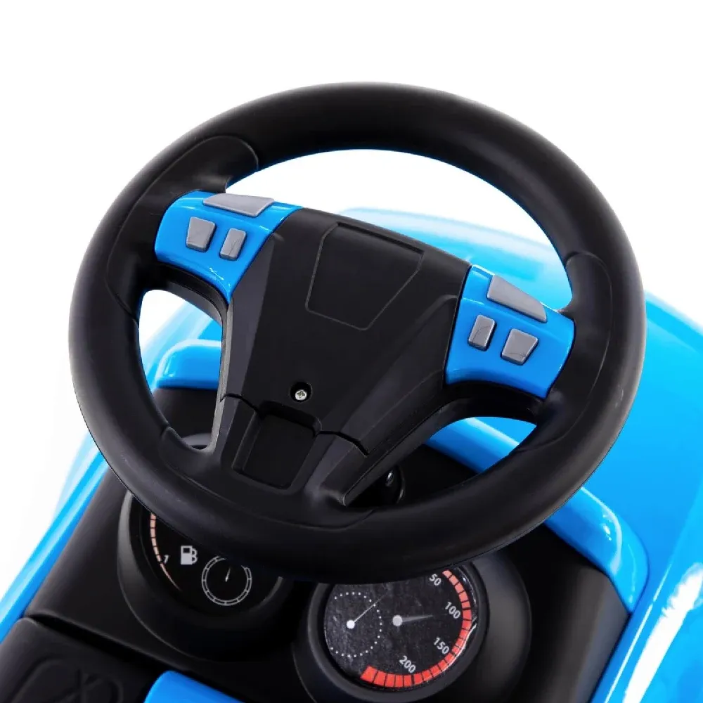 Tolocar SuperCar pentru copii cu volan muzical, albastru, Polesie (84484)