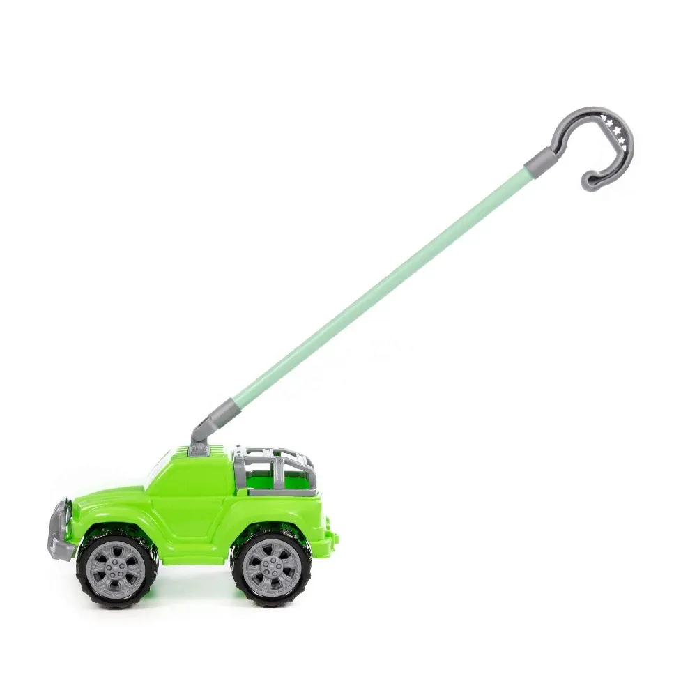Jucărie de împins mașinuță cu mâner, verde, Polesie (01911)