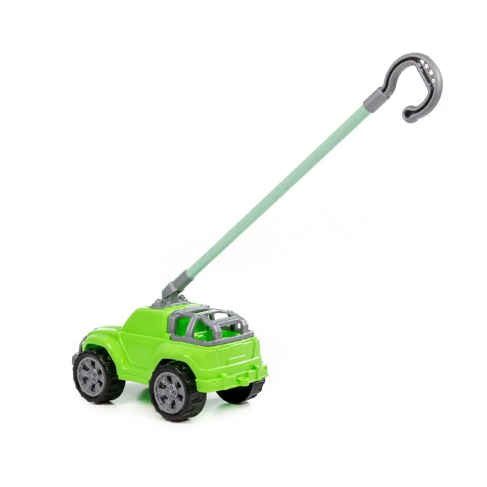 Jucărie de împins mașinuță cu mâner, verde, Polesie (01911)