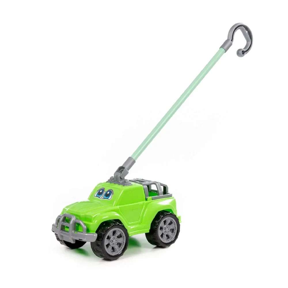 Jucărie de împins mașinuță cu mâner, verde, Polesie (01911)