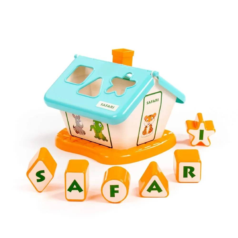 Căsuță educativă Safari cu sorter, turcoaz, Polesie (90317)