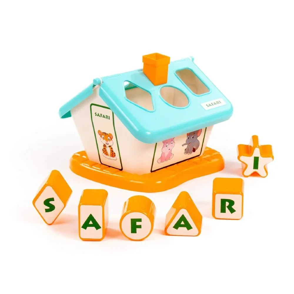 Căsuță educativă Safari cu sorter, turcoaz, Polesie (90317)