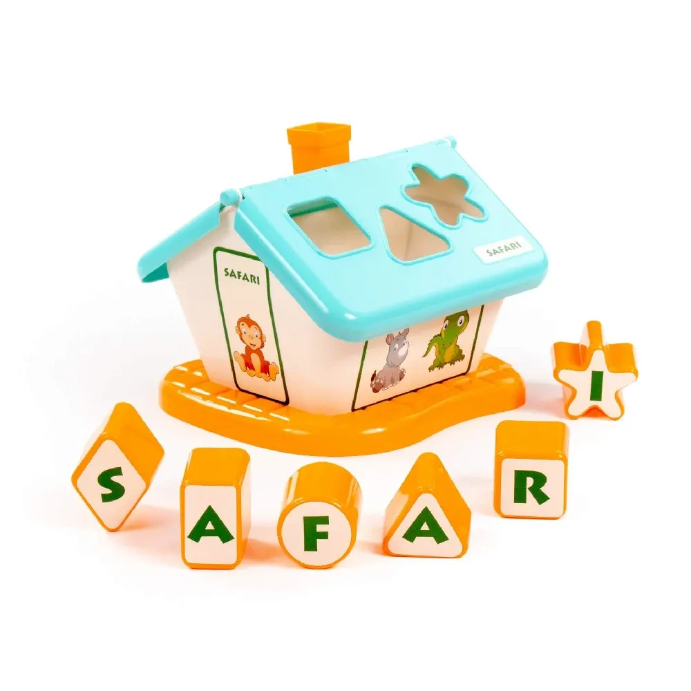 Căsuță educativă Safari cu sorter, turcoaz, Polesie (90317)