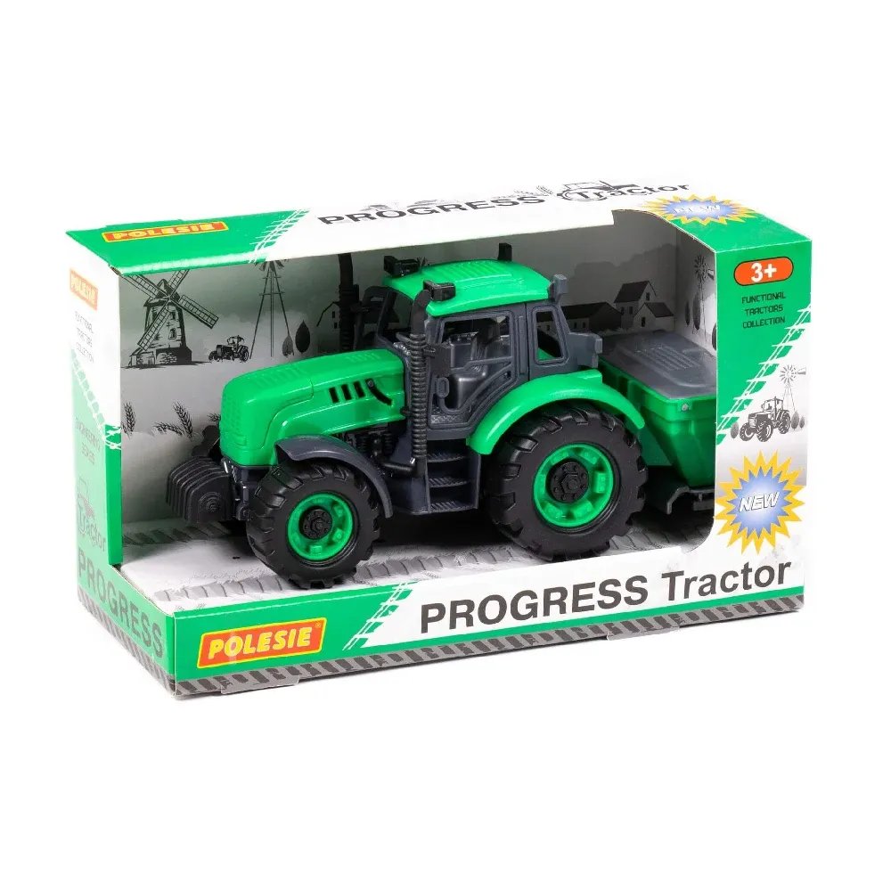 Tractor agricol cu inerție Progress, verde, Polesie (91239)