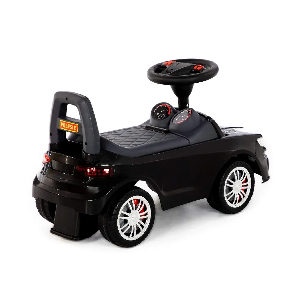 Tolocar SuperCar pentru copii cu volan muzical, negru, Polesie (84613)
