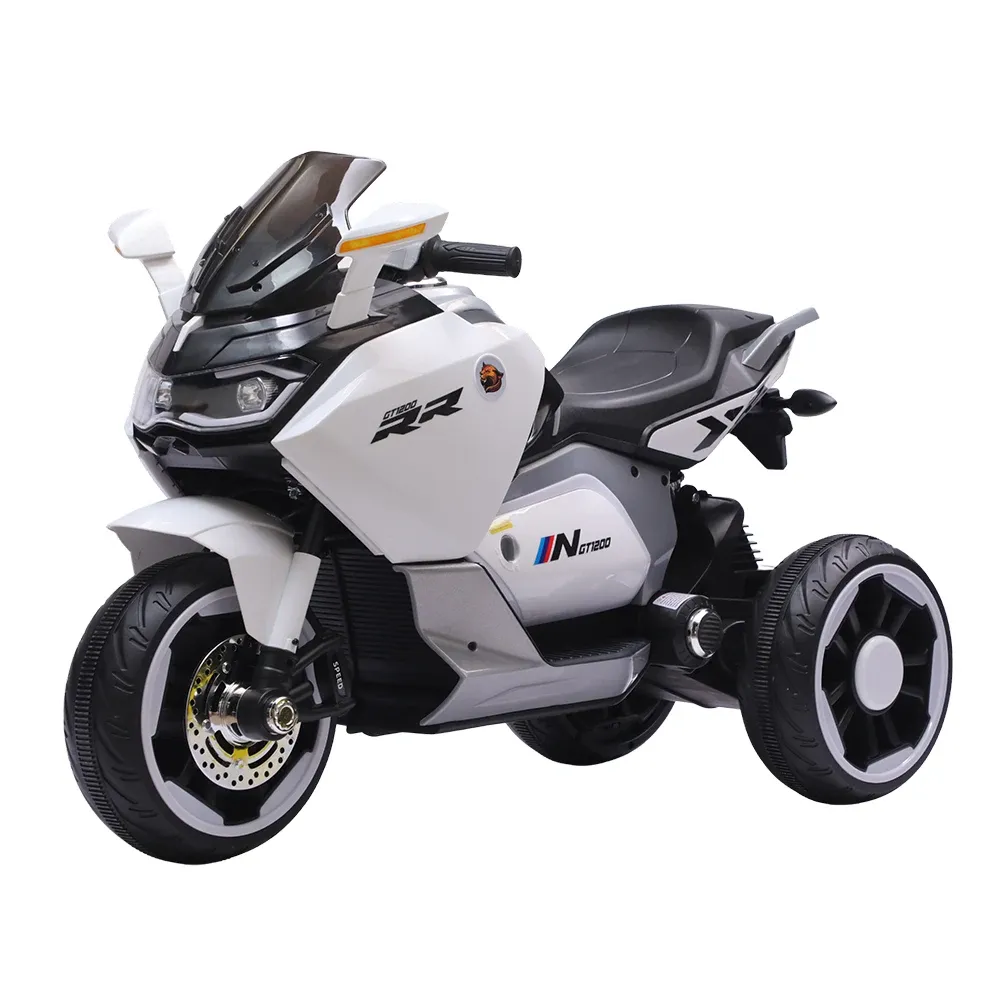 Motocicletă electrică pentru copii, alb (21725)