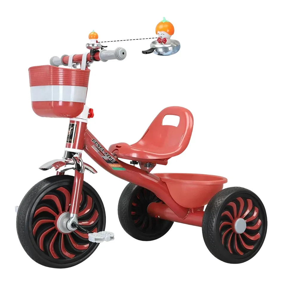 Tricicletă pentru copii cu claxon și coș frontal, 4 culori (68753)