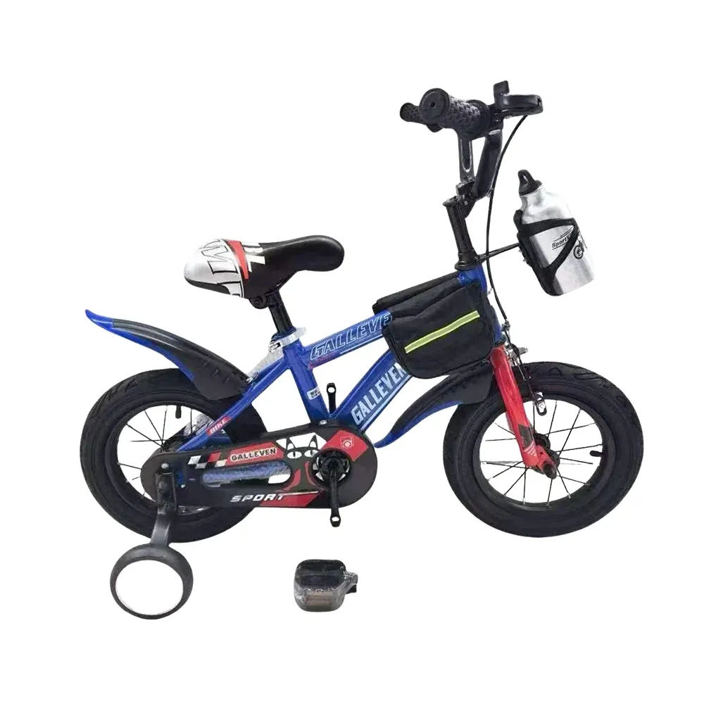 Bicicletă pentru copii 12′, cu roți ajutătoare (GALLEVEN-12 albastru)