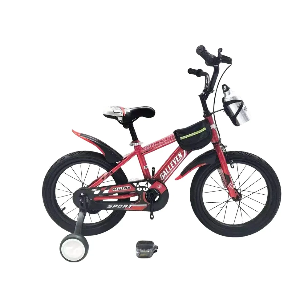Bicicletă pentru copii 12′, cu roți ajutătoare (GALLEVEN-12 rosu)