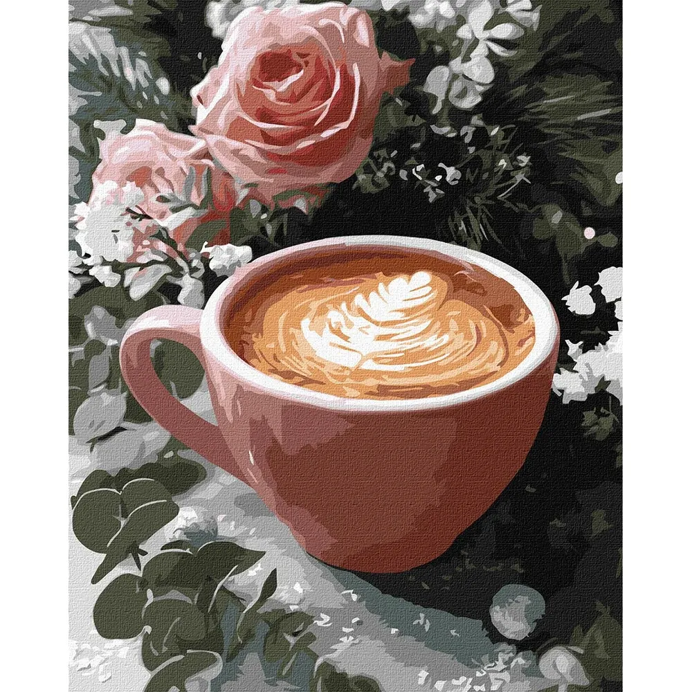 Pictură pe numere Latte de Anul Nou, 40×50 cm, Ideyka (KHO5747)