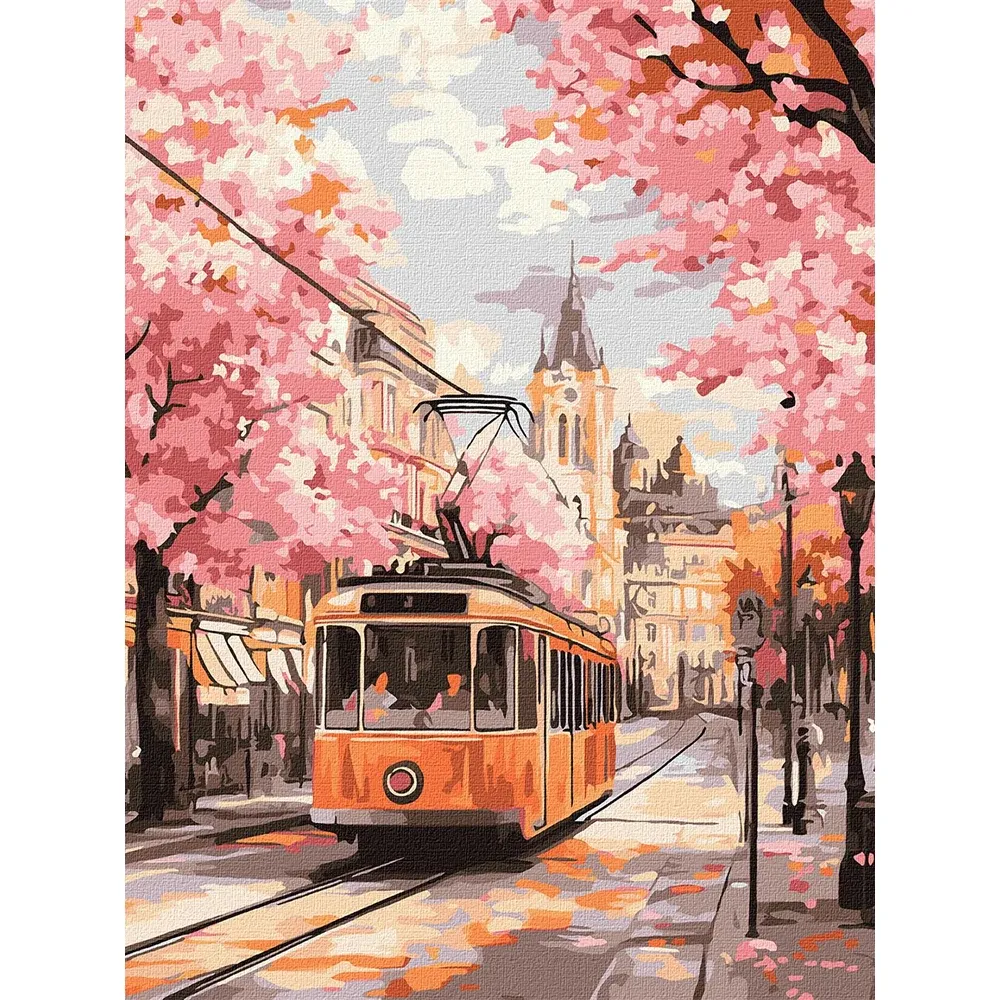 Pictură pe numere Traseul roz, 40×50 cm, Ideyka (KHO6388)