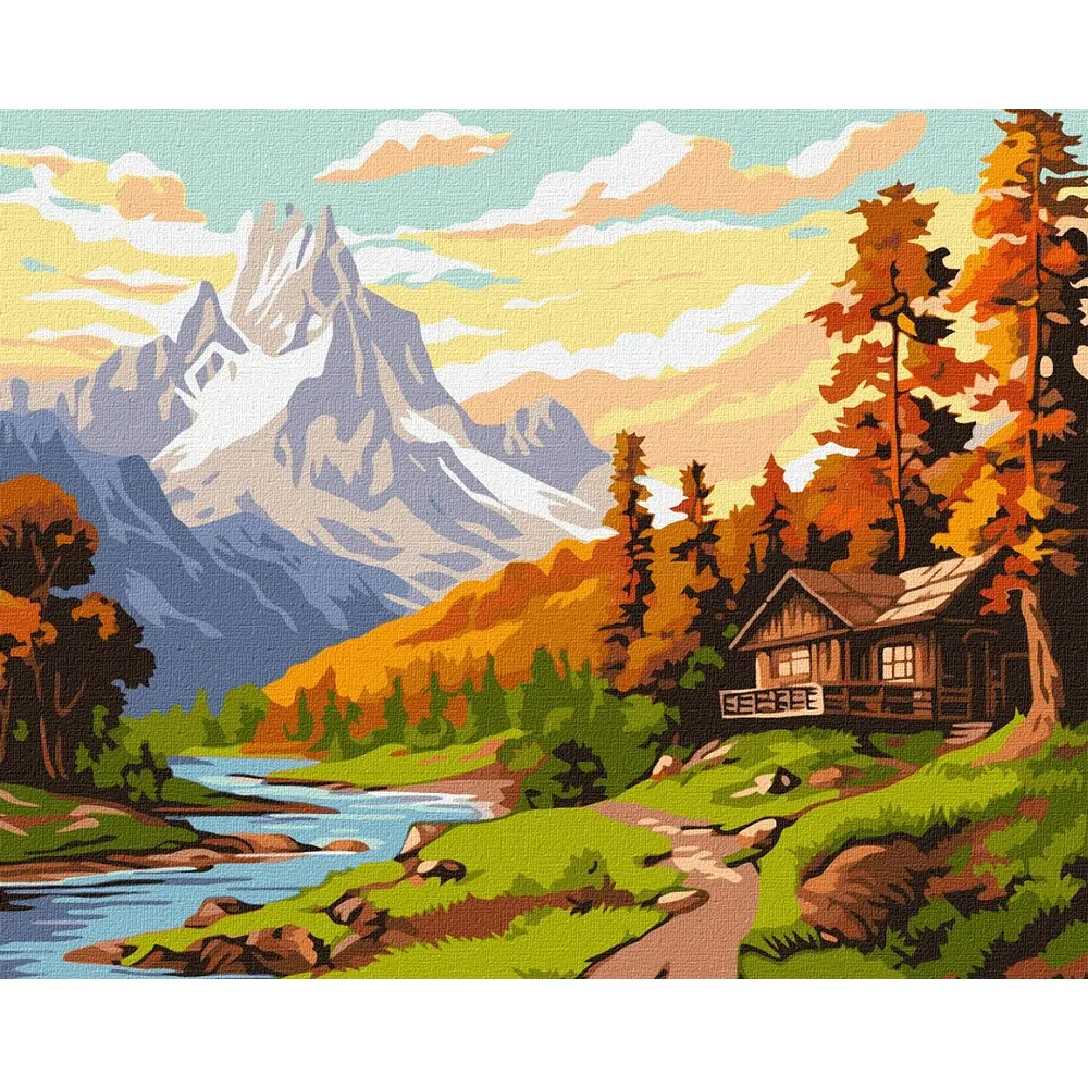 Картина по номерам Горная хижина, 40×50 см, Идейка (KHO6339)