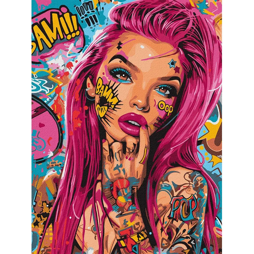 Pictură pe numere Explozie de culoare, 40×50 cm, Ideyka (KHO8461)