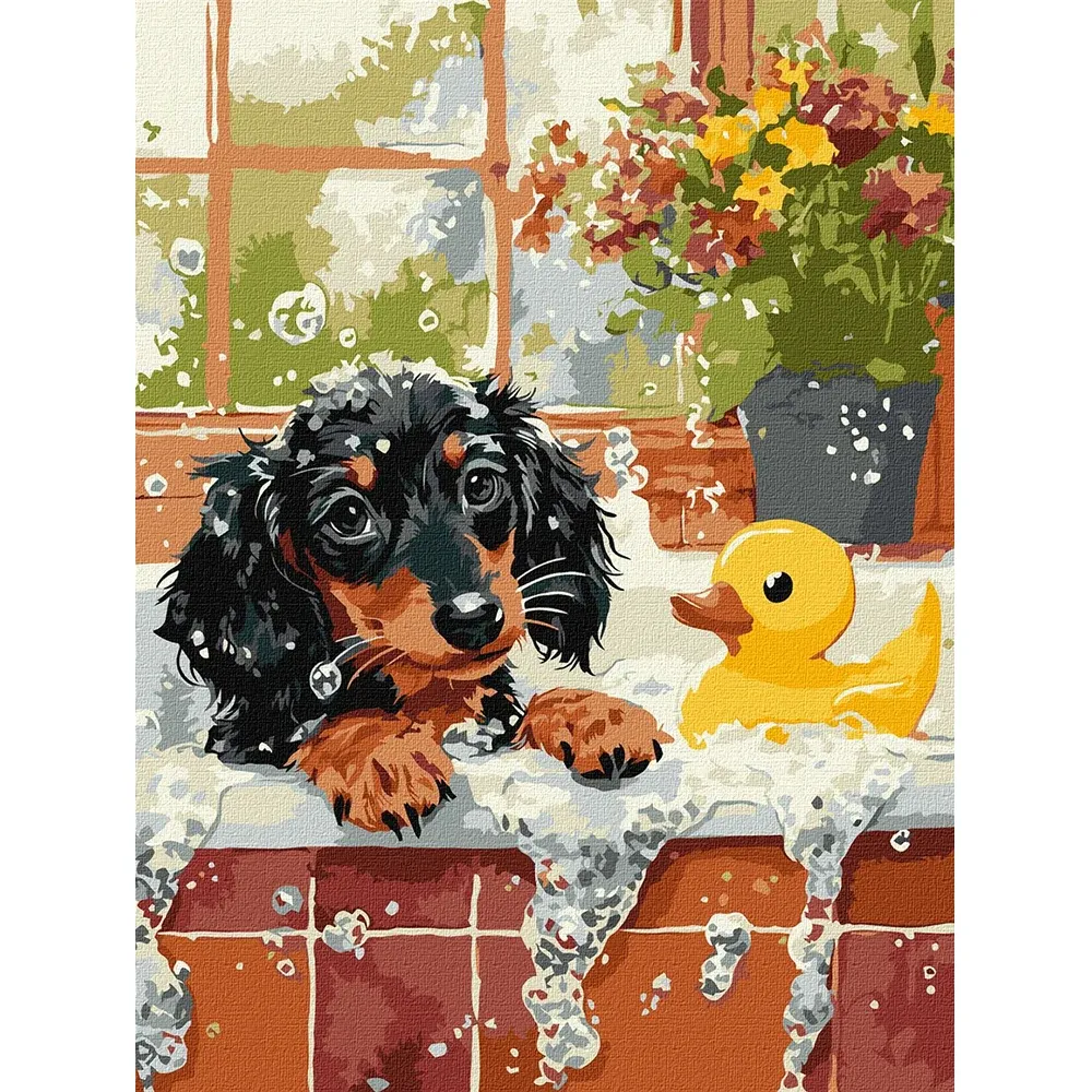 Картина по номерам Утенок ванночка, 30×40 см, Идейка (KHO6811)
