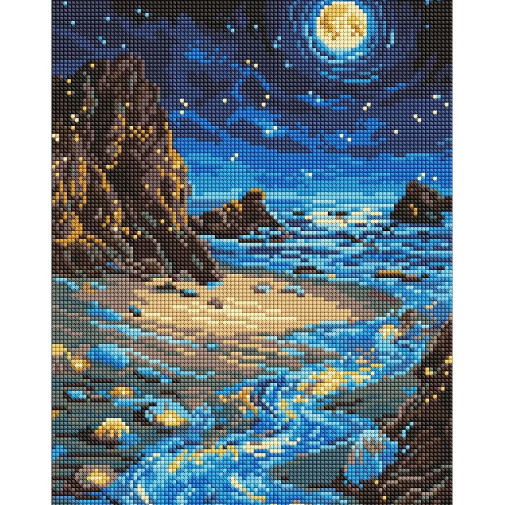 Mozaic cu diamante Țărm luminat, 30×40 cm, Ideyka (AMO8234)