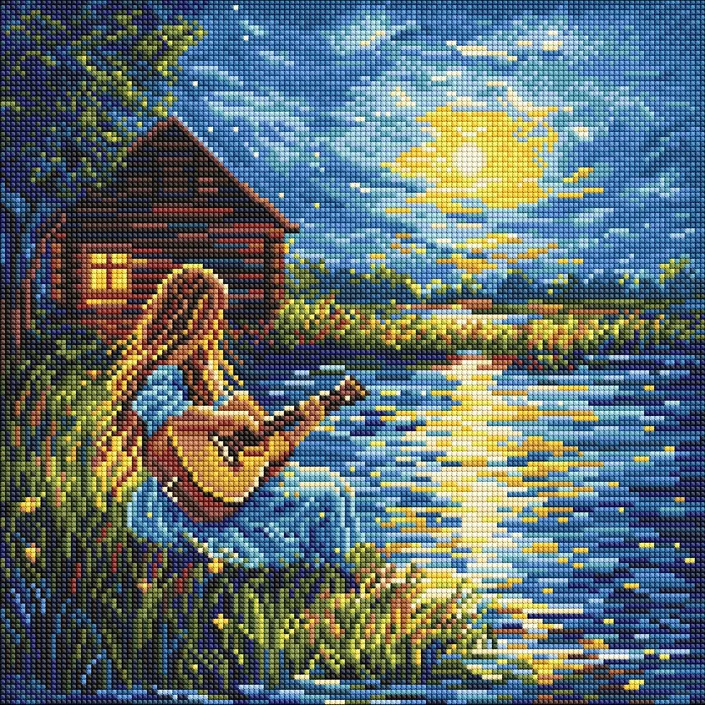 Mozaic cu diamante Sunete оn noapte, 40×40 cm, Ideyka (AMO8229)