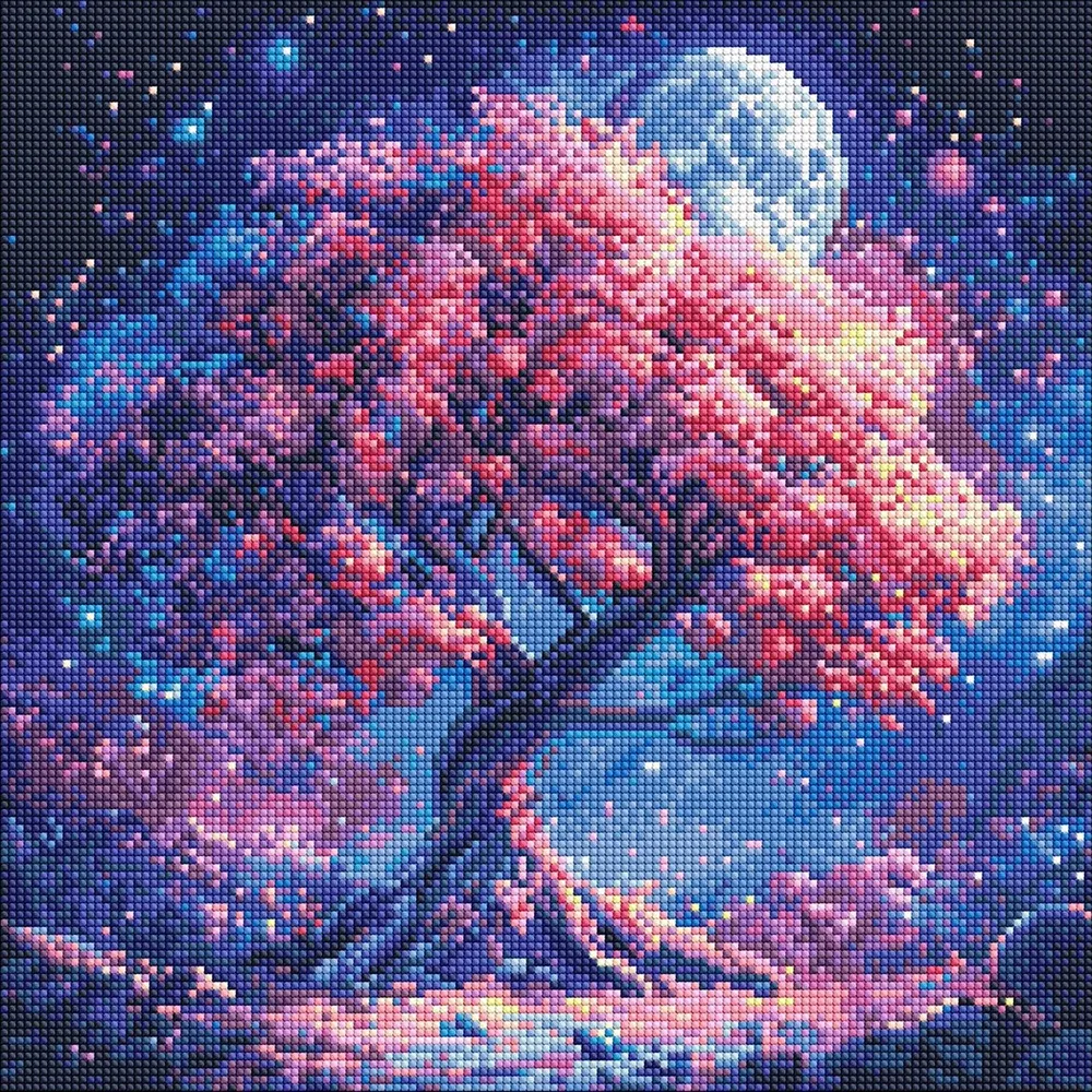 Алмазная мозаика Дерево, 40×40 см, Идейка (АМО8214)