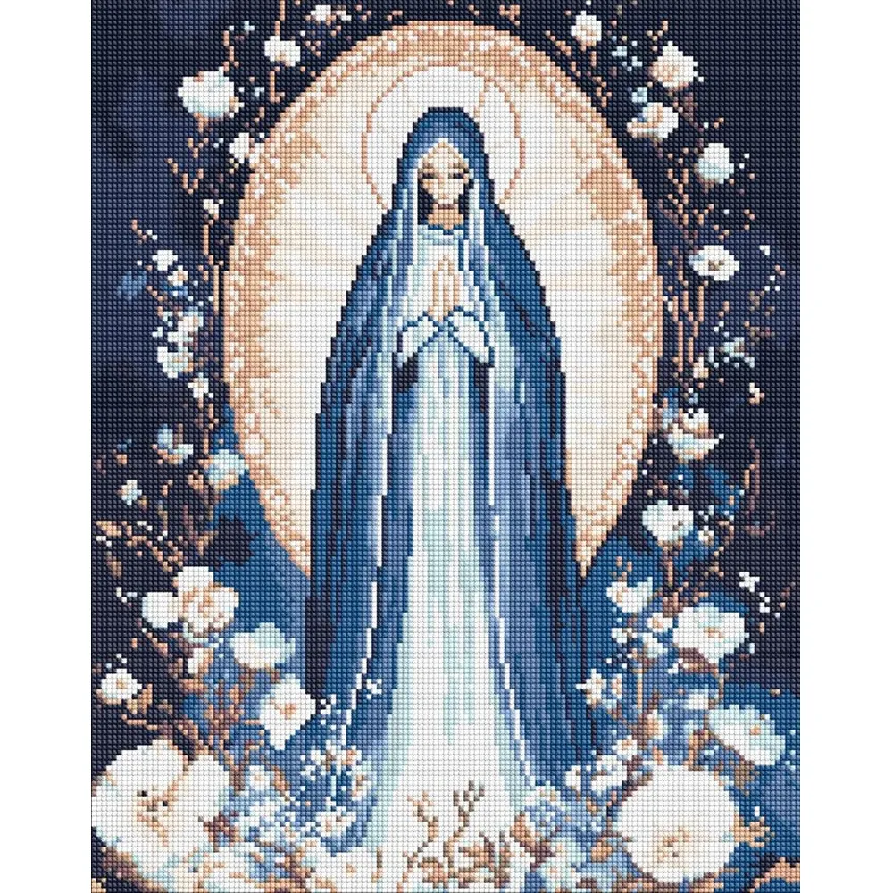 Mozaic cu diamante Sfânta Fecioară Maria, 40×50 cm, Ideyka (AMO8201)
