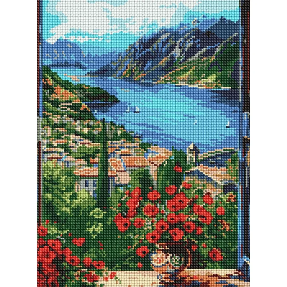 Алмазная мозаика Горный пейзаж, 40х50 см, Идейка (АМО8095)