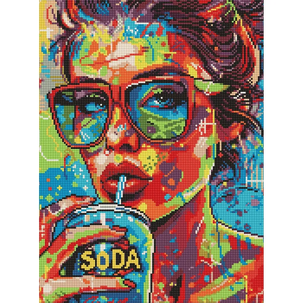 Mozaic cu diamante Fata cu suc, 40×50 cm, Ideyka (AMO8070)