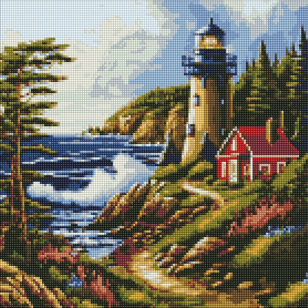 Mozaic cu diamante Briză marină, 40×40 cm, Ideyka (AMO7817)