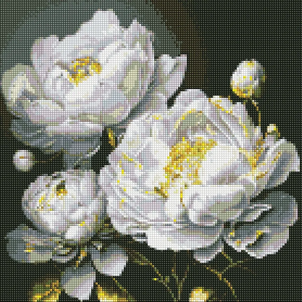 Mozaic cu diamante Frumusețe impecabilă, efect holografic AB, 40×40 cm, Ideyka (AMO7609)