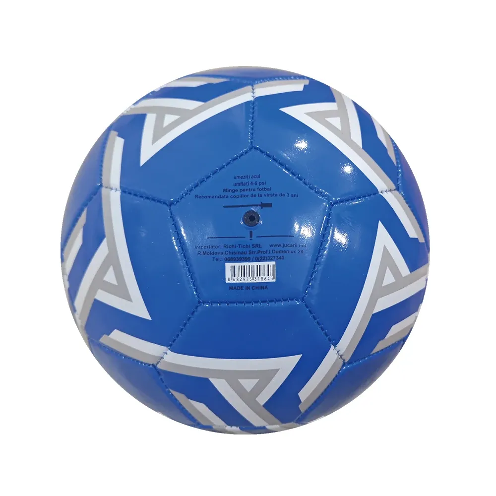 Minge de fotbal cusută, mărimea 5, albastră, RTM (318643)