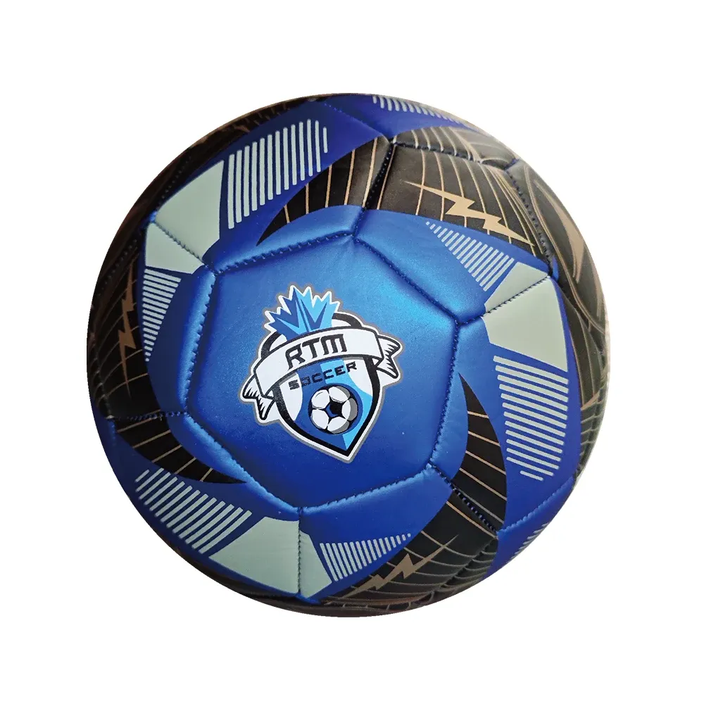 Minge de fotbal cusută, mărimea 5, albastră, RTM (456783)