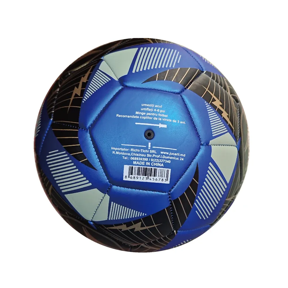Minge de fotbal cusută, mărimea 5, albastră, RTM (456783)