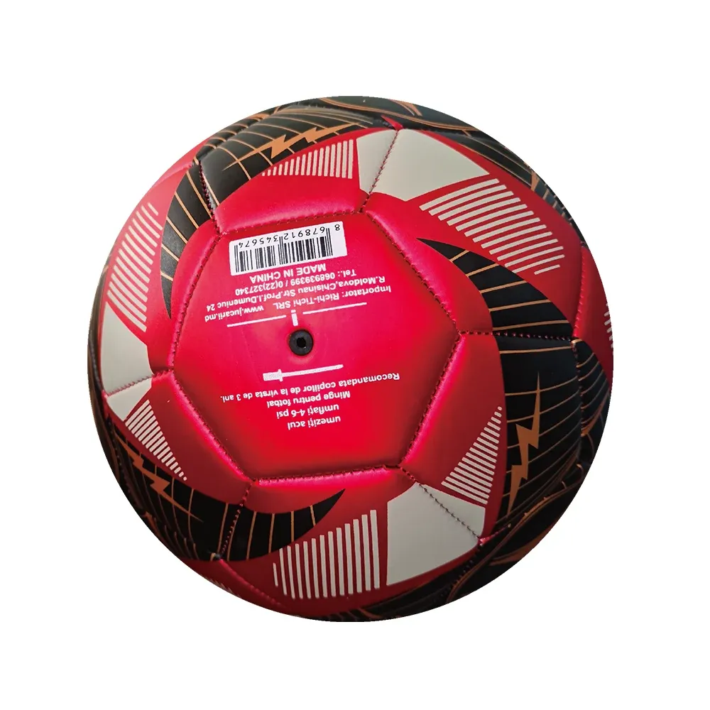 Minge de fotbal cusută, mărimea 5, roșie, RTM (345674)