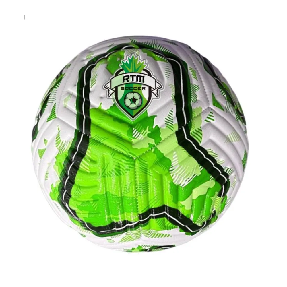 Minge de fotbal cusută, mărimea 5, verde, RTM (891232)