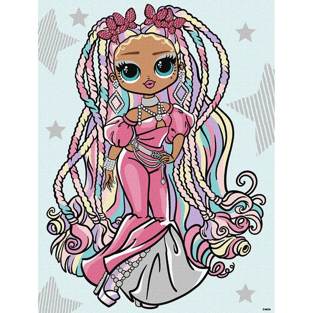 Pictură pe numere LOL Surprise O.M.G. Fashion Show Twist Queen, 30×40 cm, Ideyka (KHO6274)