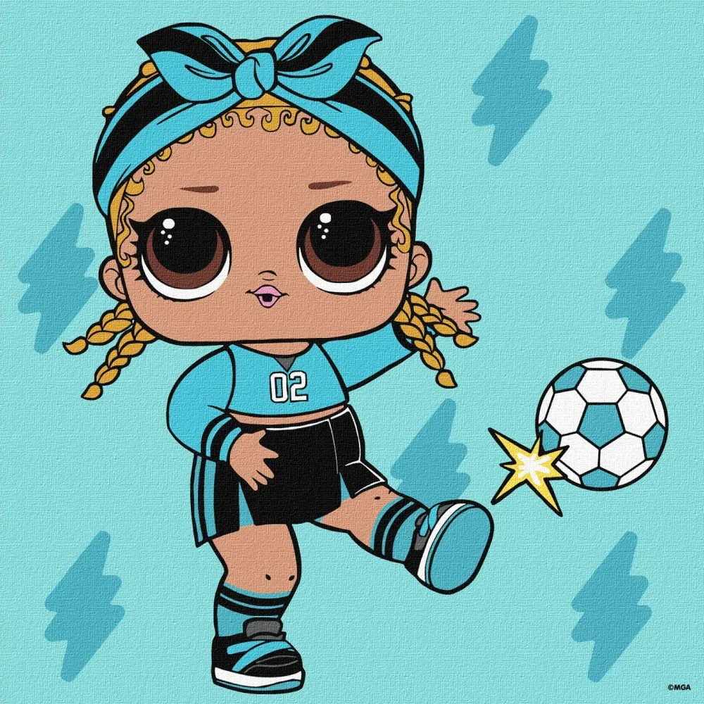Pictură pe numere LOL Surprise Game On Kicks, 25×25 cm, Ideyka (KHO1323)