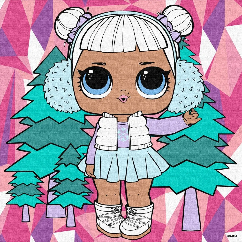 Pictură pe numere LOL Surprise Winter Chill Snow Angel, 25×25 cm, Ideyka (KHO1318)