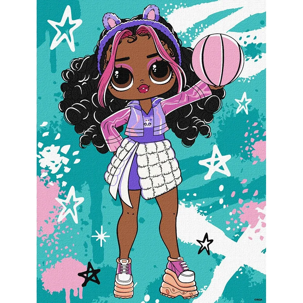Pictură pe numere LOL Surprise Tweens Skate Dance Hoops Cutie, 30×40 cm, Ideyka (KHO1211)