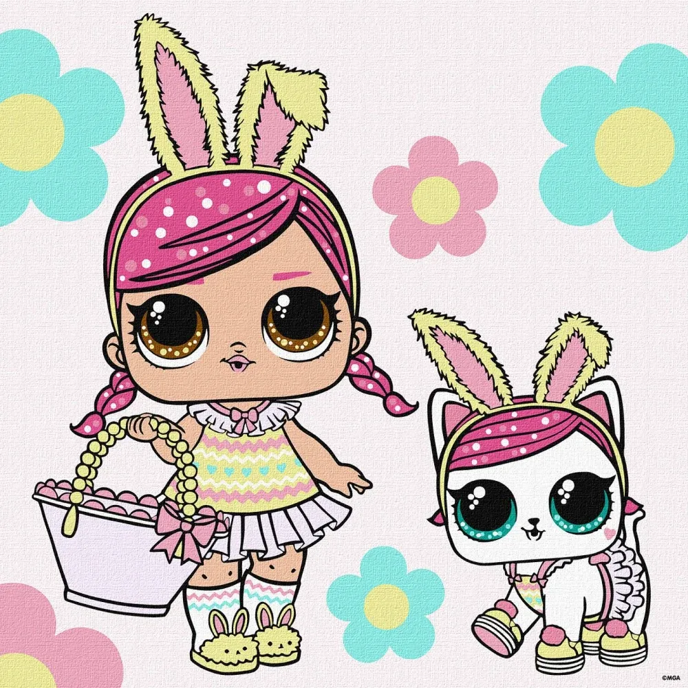 Картина по номерам, LOL Surprise Spring Bling Hops с Киттеей, 40х40 см, Идейка (KHO1102)
