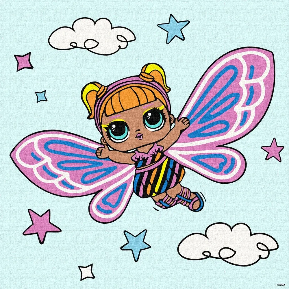 Pictură pe numere, LOL Surprise O.M.G. Fairies Flutterstar, 40×40 cm, Ideyka (KHO1090)