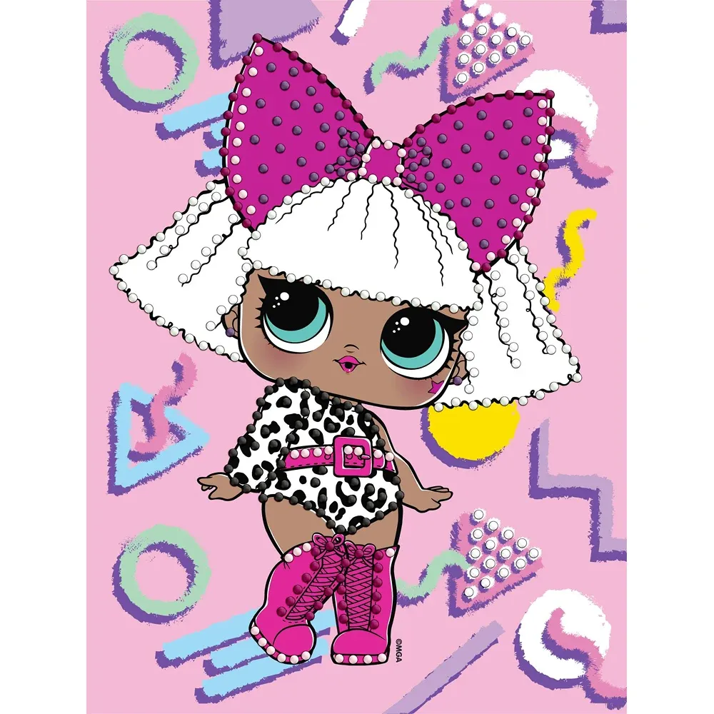 Mozaic cu diamante parțial, LOL Surprise DIVA, 15×20 cm, Ideyka (AML1223)