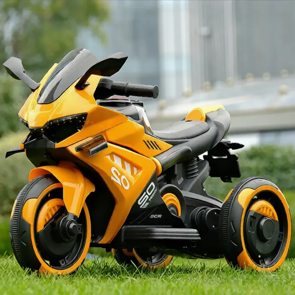 Motocicletă electrică pentru copii cu telecomandă, portocalie (67801)