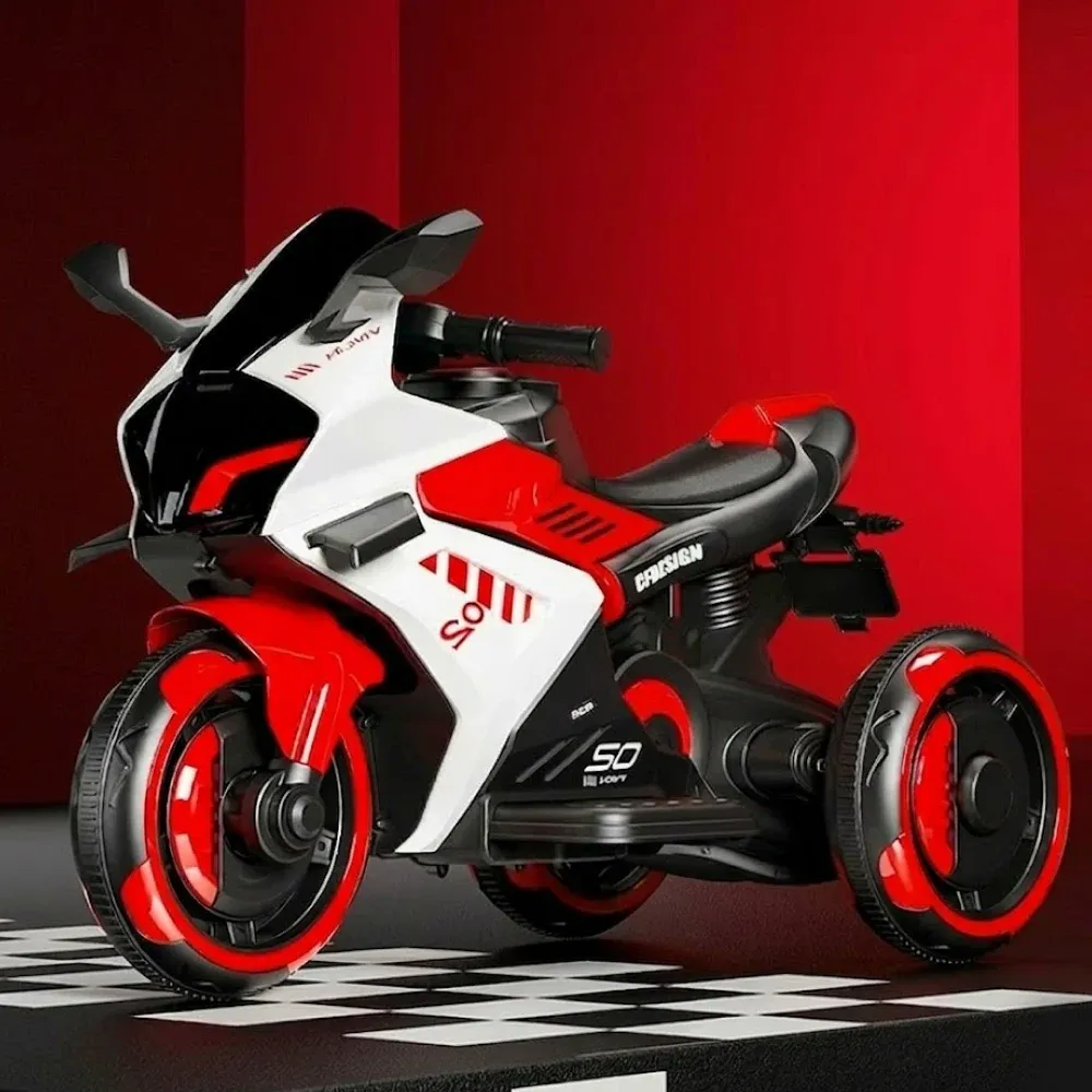 Motocicletă electrică pentru copii cu telecomandă, roșie (85297)