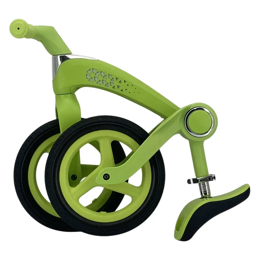 Bicicletă fără pedale pentru copii, 12′ pliabilă, cu lumini LED, verde (504169)