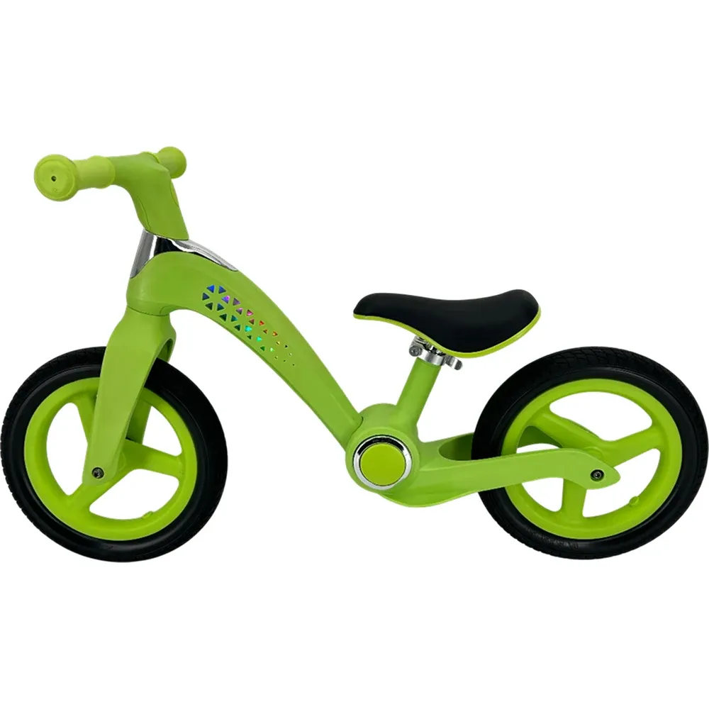 Bicicletă fără pedale pentru copii, 12′ pliabilă, cu lumini LED, verde (504169)