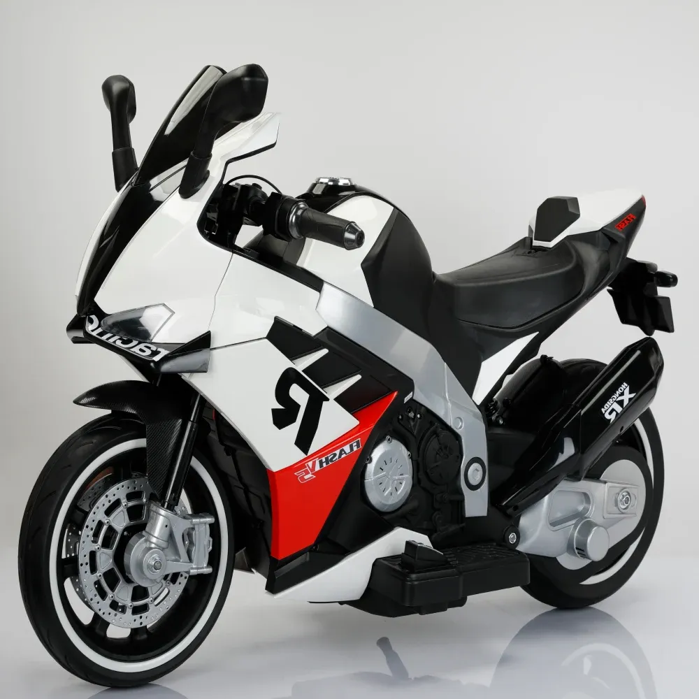 Motocicletă electrică pentru copii, albă (89630)