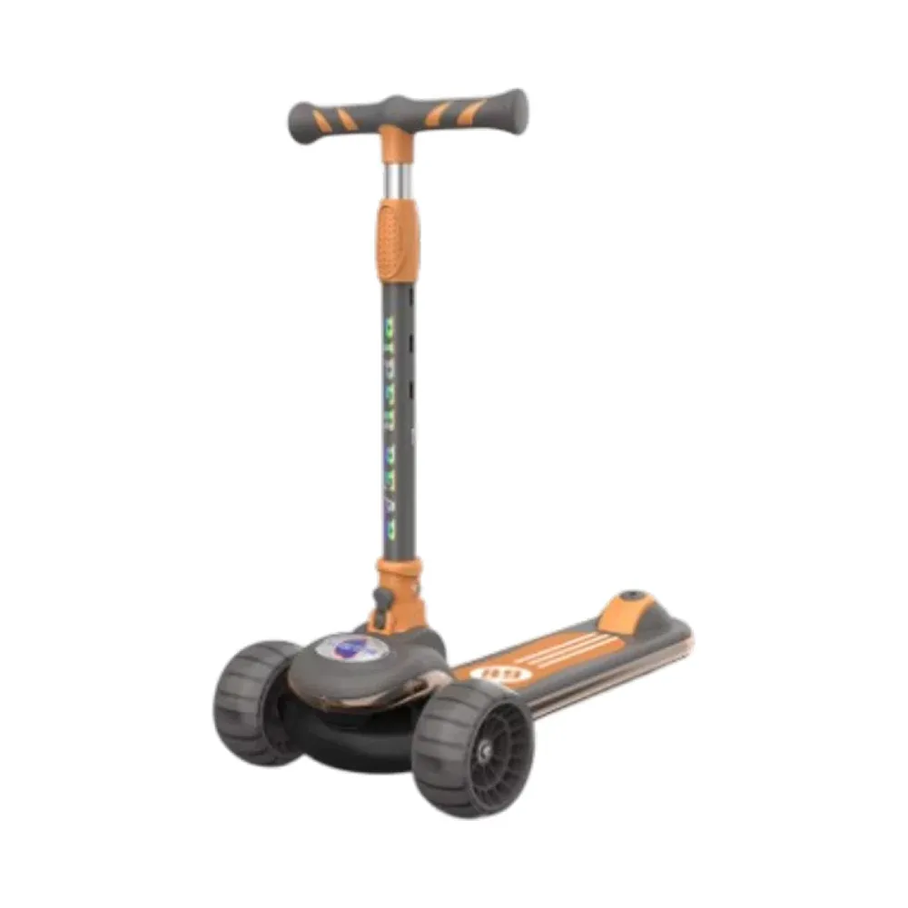 RTM Scooter (56305) Детский трехколесный самокат с платформой и подсветкой, музыкой и подсветкой, серый