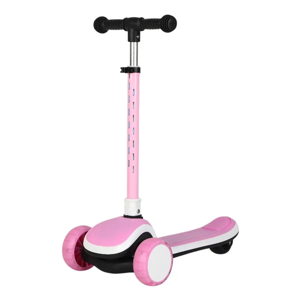 RTM Scooter 3-колесный самокат с подсветкой, музыкальной и световой платформой, руль с подсветкой, розовый, самокат RTM (45118)