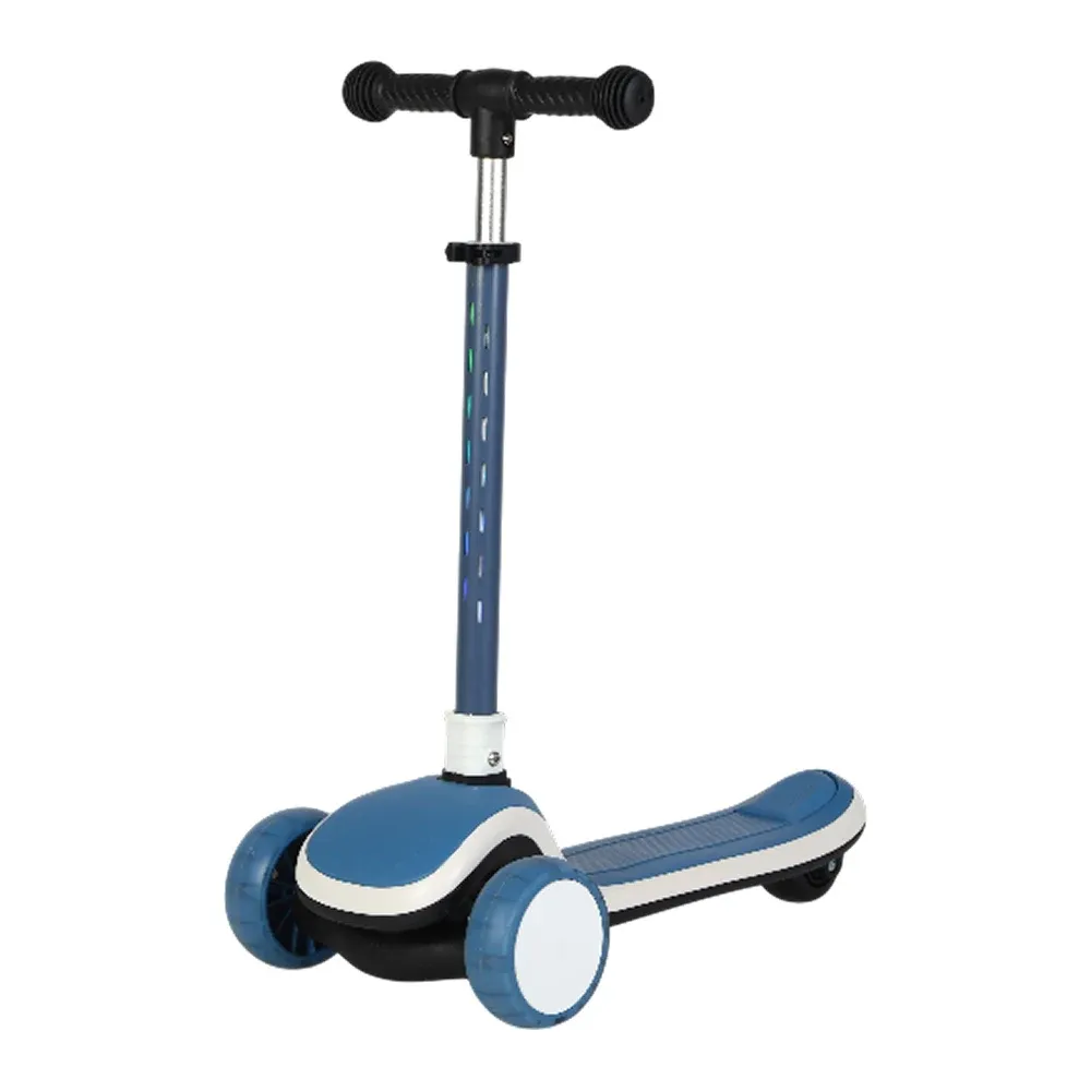 Trotinetă pentru copii cu 3 roți luminoase, platformă cu muzică și lumini, ghidon cu lumini, albastru, RTM Scooter (41943)