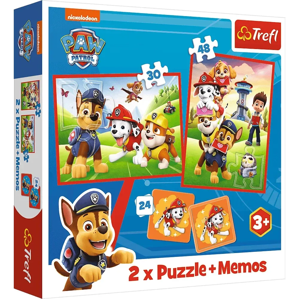Puzzle 2 in 1 + Memos „Patrula Catelusilor” (93337)
