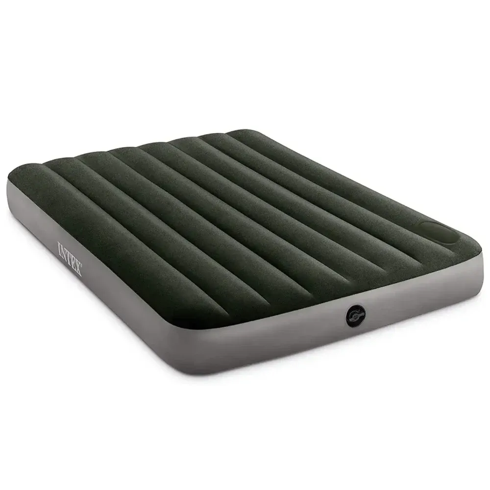 Saltea gonflabilă Full Downy cu pompă de picior încorporată, 137×191×25 cm, max. 272 kg, Intex (64762)
