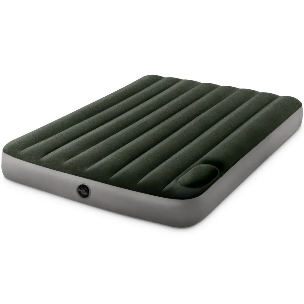 Saltea gonflabilă Full Downy cu pompă de picior încorporată, 137×191×25 cm, max. 272 kg, Intex (64762)